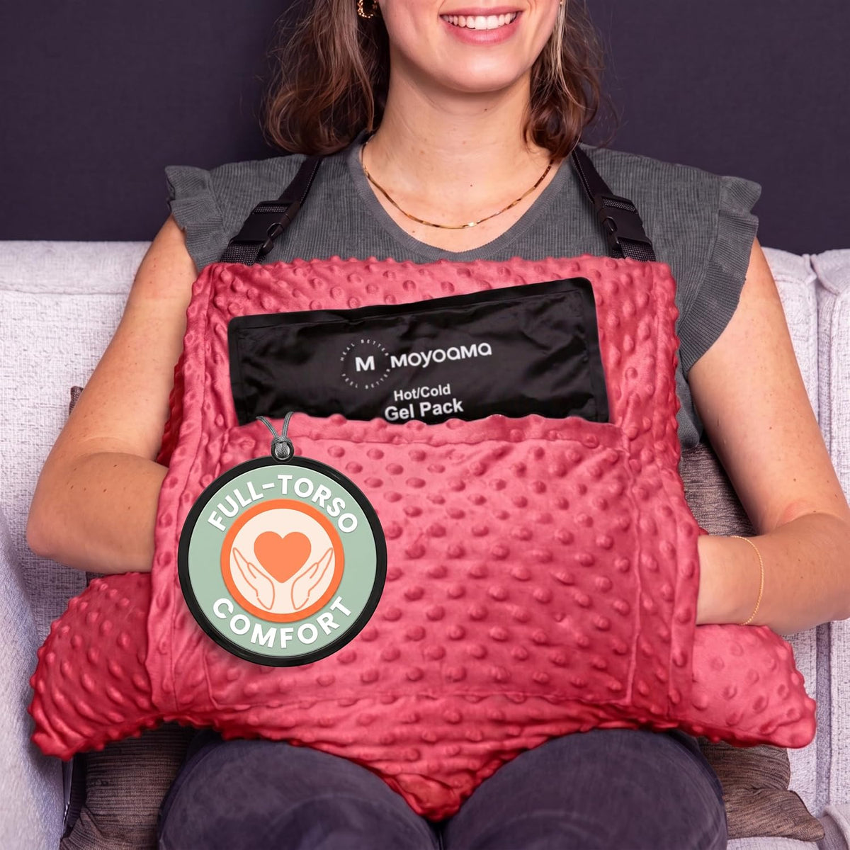 MOYOAMA 2 Pcs Hysterectomy Pillow Set - Incl 1 Gel Pack for Soothing Relief - Hysterectomy Recovery Must Haves After C Section,Post Surgery Pillow,Abdominal Surgery Recovery Pillow,Hysterectomy Gifts
