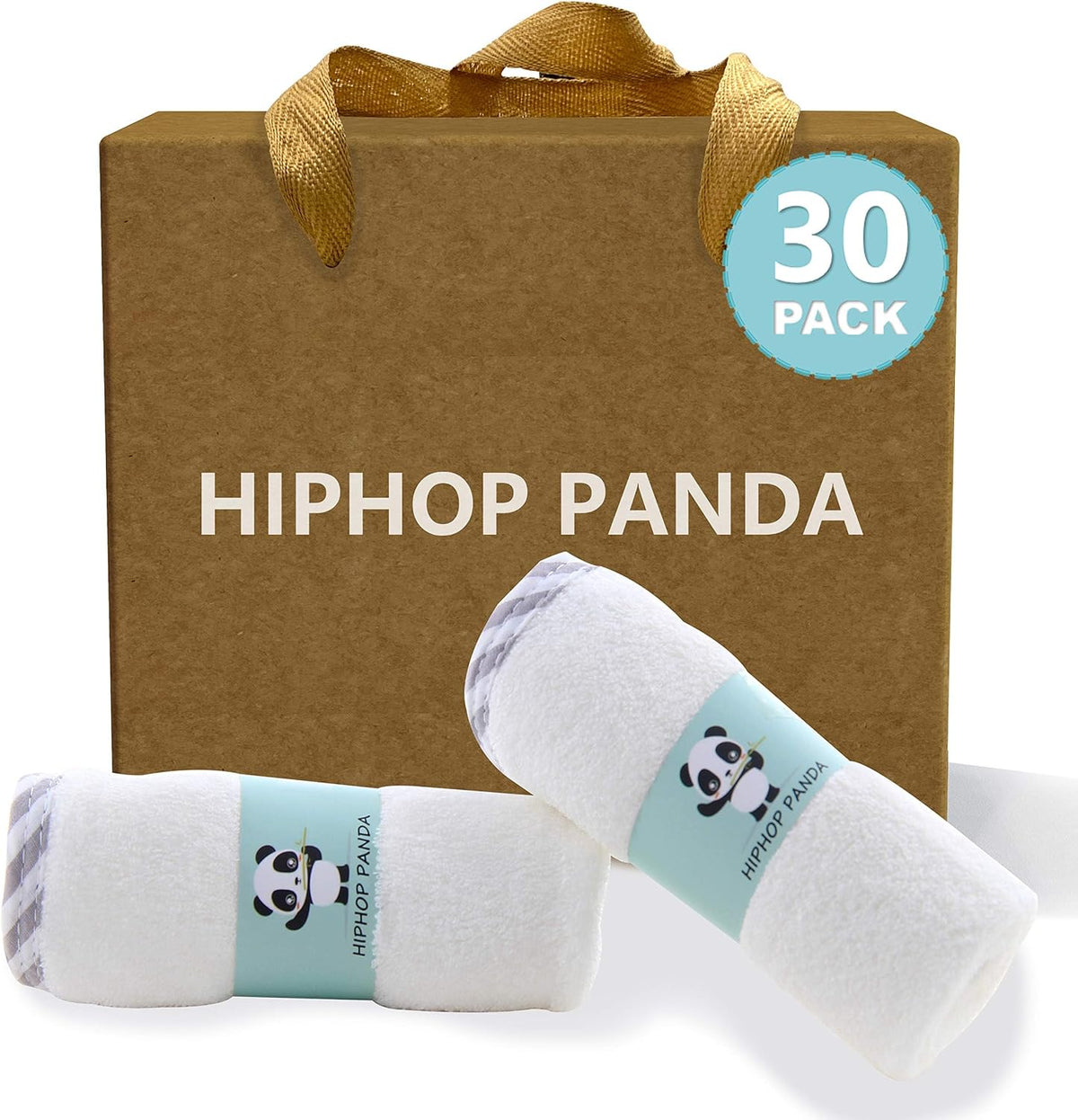HIPHOP PANDA Ultra Soft Baby Washcloths, 2-Layer Absorbent Wash Cloths