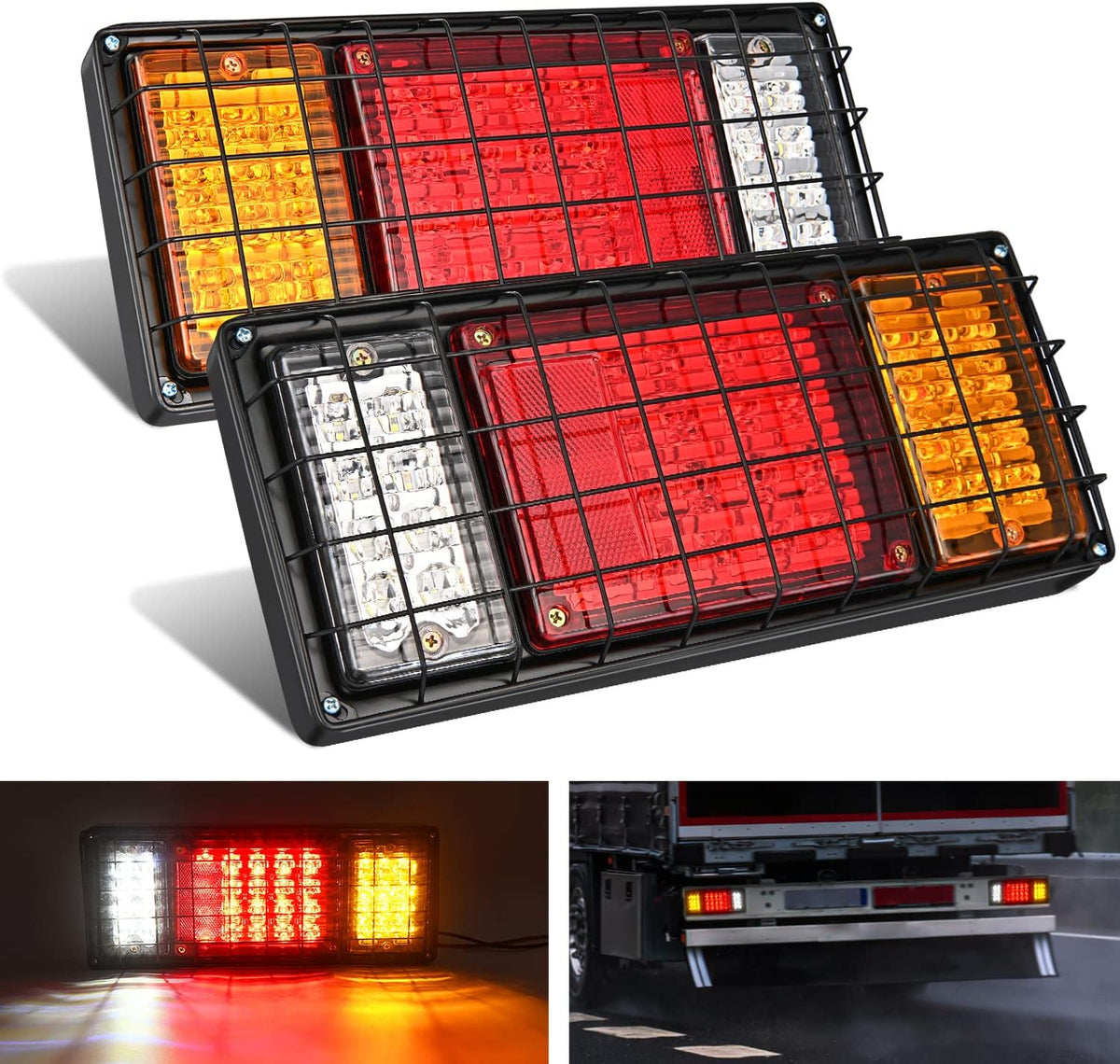 Nilight 6" Oval LED Trailer Tail Lights,Red, 2 Pack, Grommets Mount