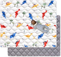 50" x 50" Foldable Baby Play Mat, Odorless Premium Foam Microfiber Floor Mat, Hypoallergenic Non‑Slip Washable for Infants Toddlers, Playpen, Tummy Time & Travel