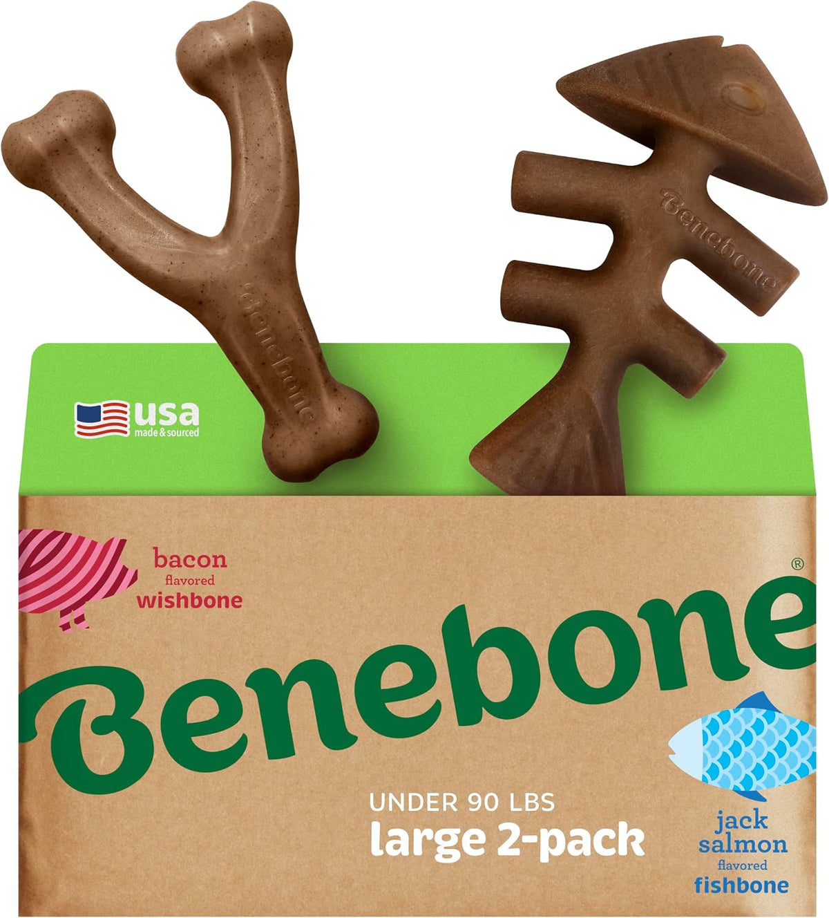 Benebone Small 4-Pack Dog Toys for Aggressive Chewers – Under 30 lbs | Durable, Multipack, Super Chewer, Made in USA, Dog Bones, Long-Lasting, A Size for Every Dog, Keeps Them Busy