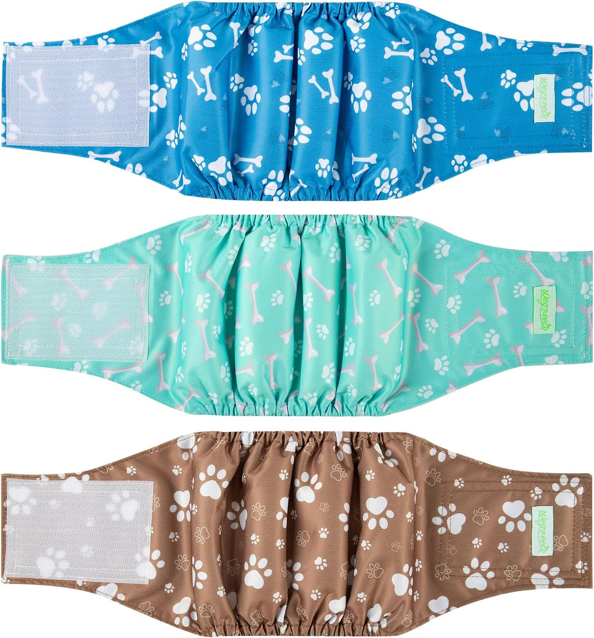 Wegreeco Washable Male Dog Belly Band - Pack of 3 - Washable Male Dog Belly Wrap, Small Doggie Dog Diapers Male for Doggy Puppy (Black, Charcoal, Navy, Small)