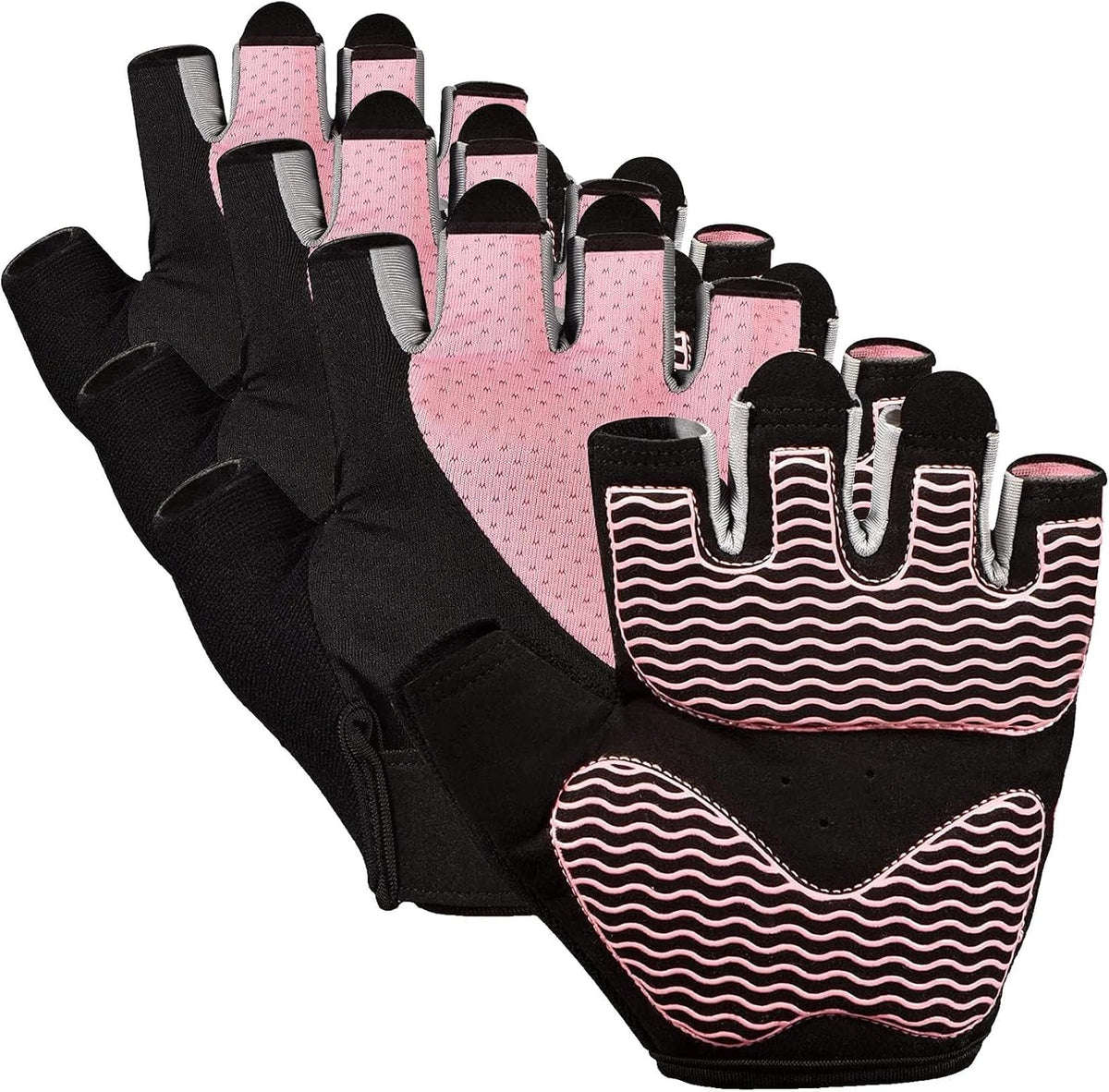 sunnex Workout Gloves for Women - Breathable Weight Lifting Gloves with Non-Slip Silicone Padding, Fingerless Gym Gloves for Cycling, Rowing, Pull Ups & Training (4 Sizes)