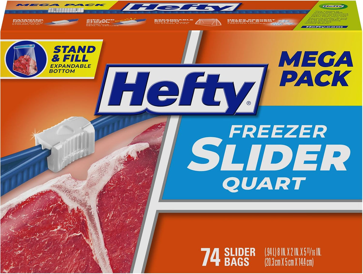 Hefty Slider Freezer Bags, Gallon Size, 56ct