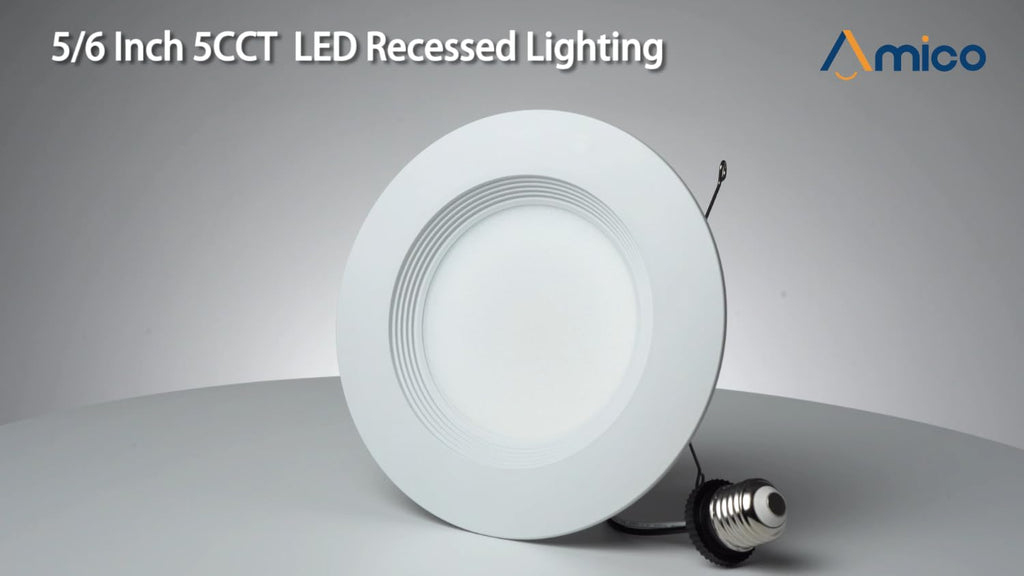 Amico 24 Pack 5/6 inch LED Recessed Lighting, Retrofit Can Lights, White