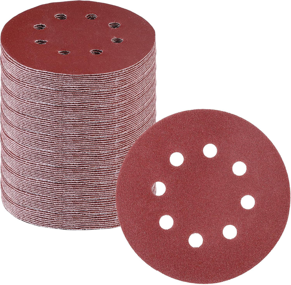 WORKPRO 150 Pack 5 Inch Sanding Discs Sandpaper, 8-Hole Hook and Loop