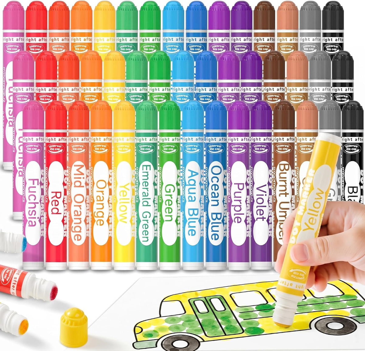 Shuttle Art Dot Markers, 15 Colors Washable Markers for Toddlers,Bingo Daubers Supplies Kids Preschool Children, Non Toxic Water-Based