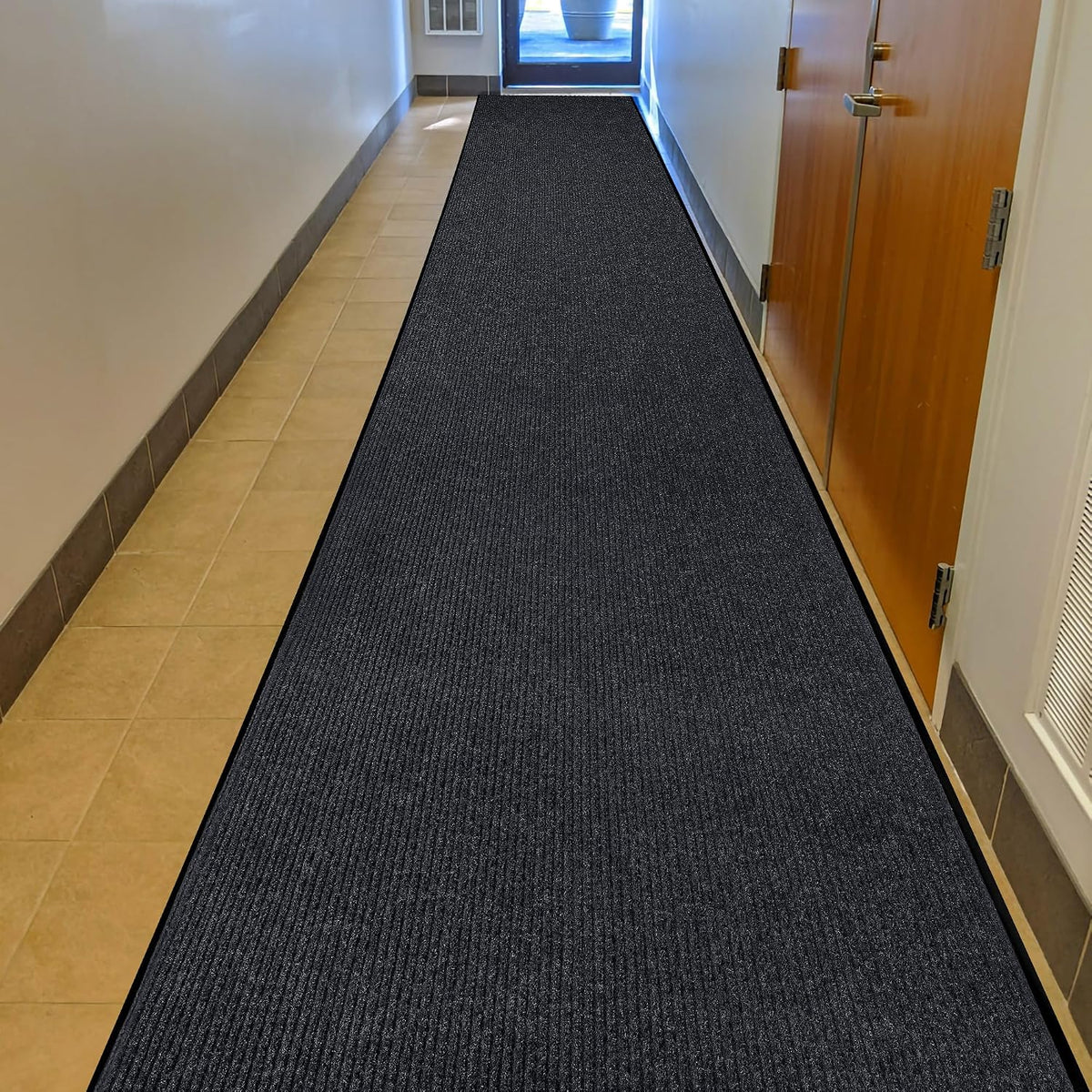 Commercial Floor Mat, Heavy Duty Indoor Outdoor Door Mat, 3x5 Feet Grey, Waterproof Entrance Mat, Non-Slip Backing Rug for Office, Store, Warehouse, Hallway, Garage & Entryway