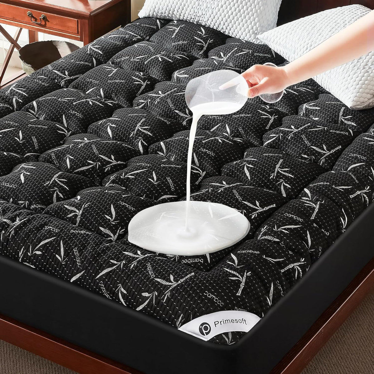 PRIMESOFT Queen Size Mattress Topper, Thick Pillow Top Mattress Pad，Up to 21 Inch Deep Pocket,Soft Breathable Mattress Pad for Back Pain, Waterproof Protector Cover(White)