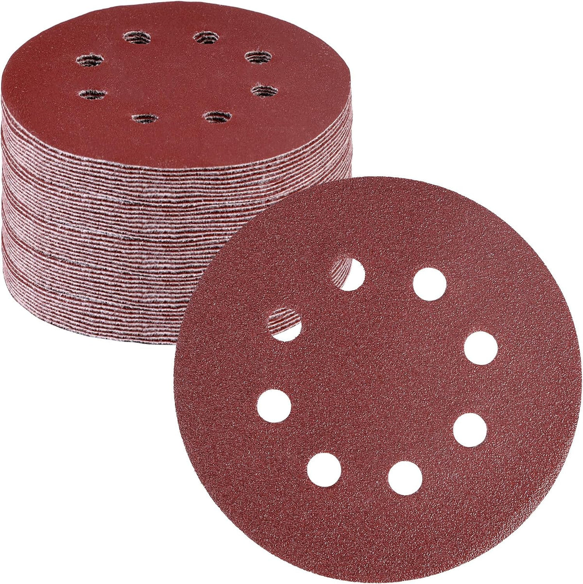 WORKPRO 150 Pack 5 Inch Sanding Discs Sandpaper, 8-Hole Hook and Loop