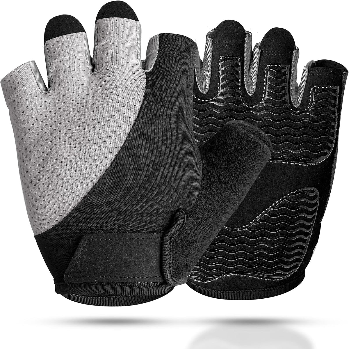 sunnex Workout Gloves for Women - Breathable Weight Lifting Gloves with Non-Slip Silicone Padding, Fingerless Gym Gloves for Cycling, Rowing, Pull Ups & Training (4 Sizes)