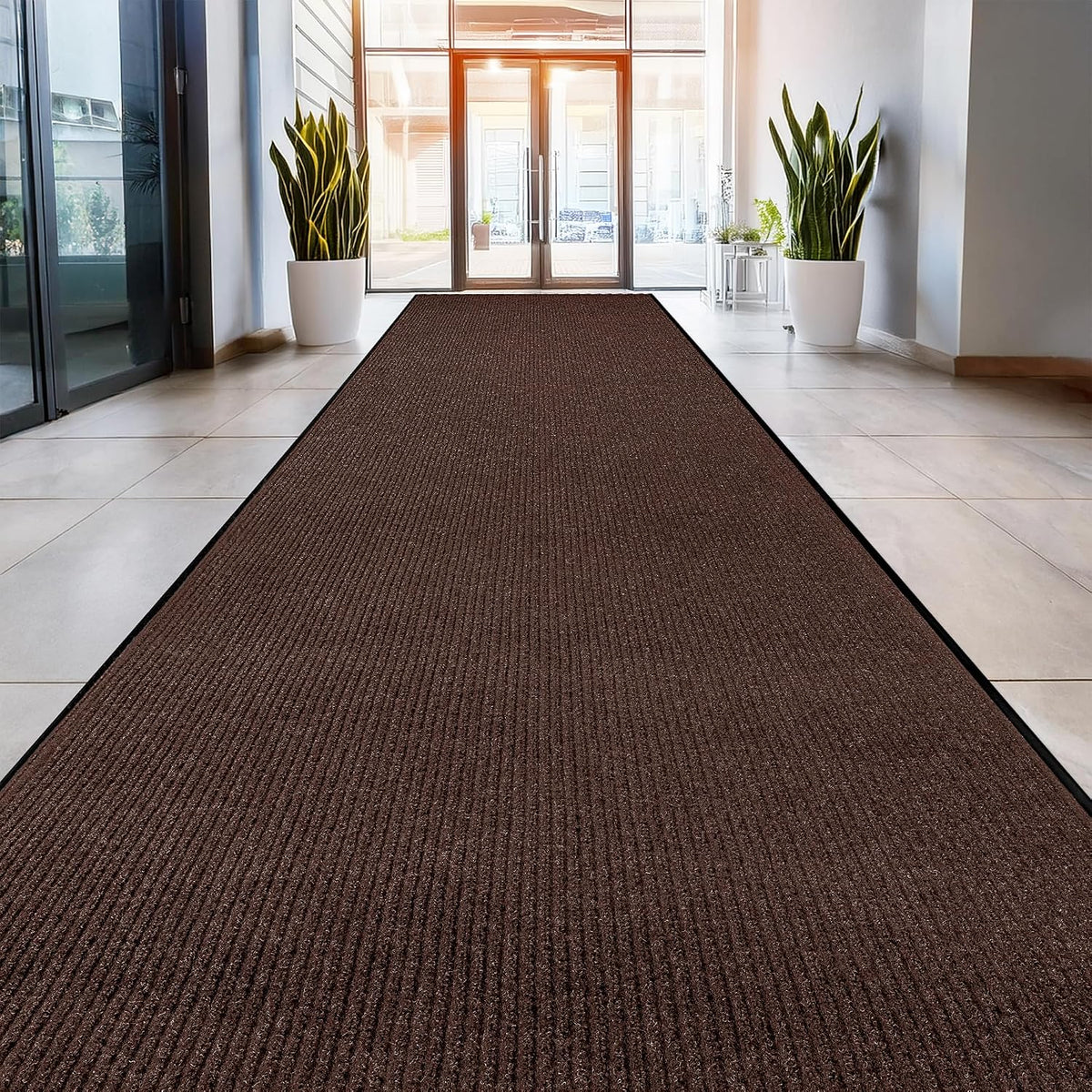 Commercial Floor Mat, Heavy Duty Indoor Outdoor Door Mat, 3x5 Feet Grey, Waterproof Entrance Mat, Non-Slip Backing Rug for Office, Store, Warehouse, Hallway, Garage & Entryway
