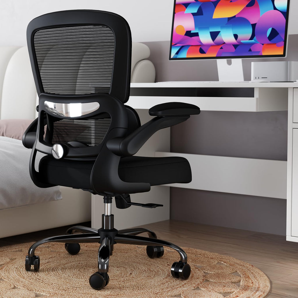 TRALT Office Chair - Ergonomic Desk Chair with Adjustable Lumbar Support, Mesh Computer Chair, Executive Chairs for Home Office Comfortable Lumbar Support (Black)
