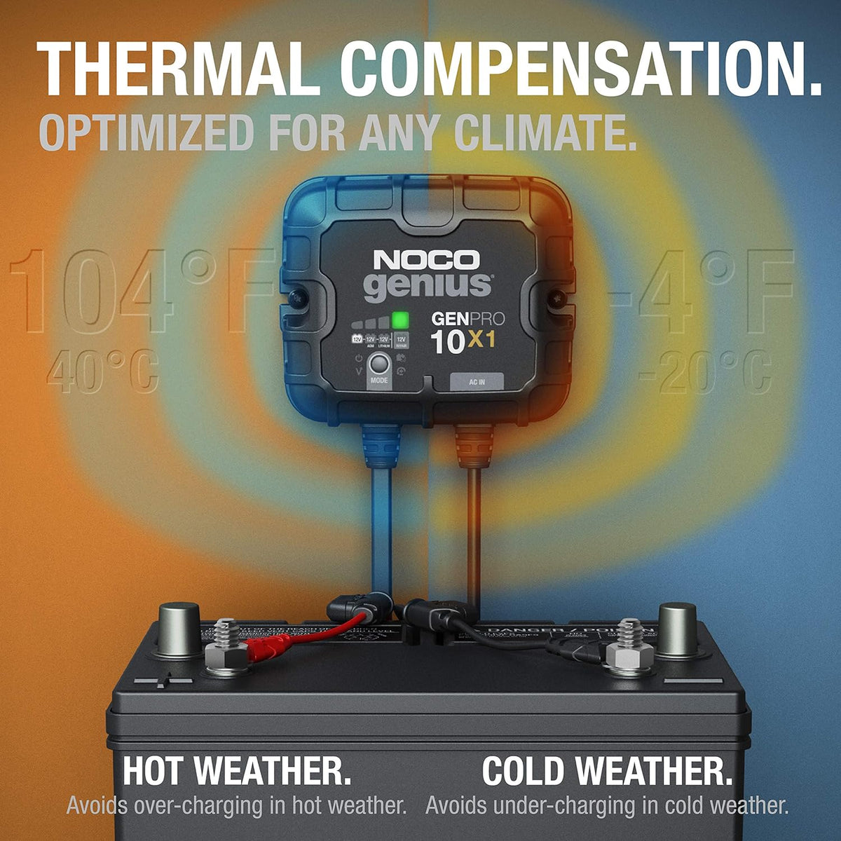 NOCO GENPRO10X1 12V 10A 1-Bank OnBoard Marine Battery Charger & Maintainer