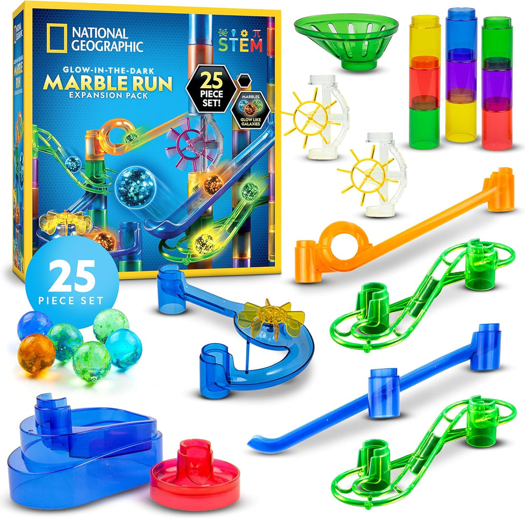 National Geographic Glow-in-the-Dark Marble Run for Kids Ages 8-12