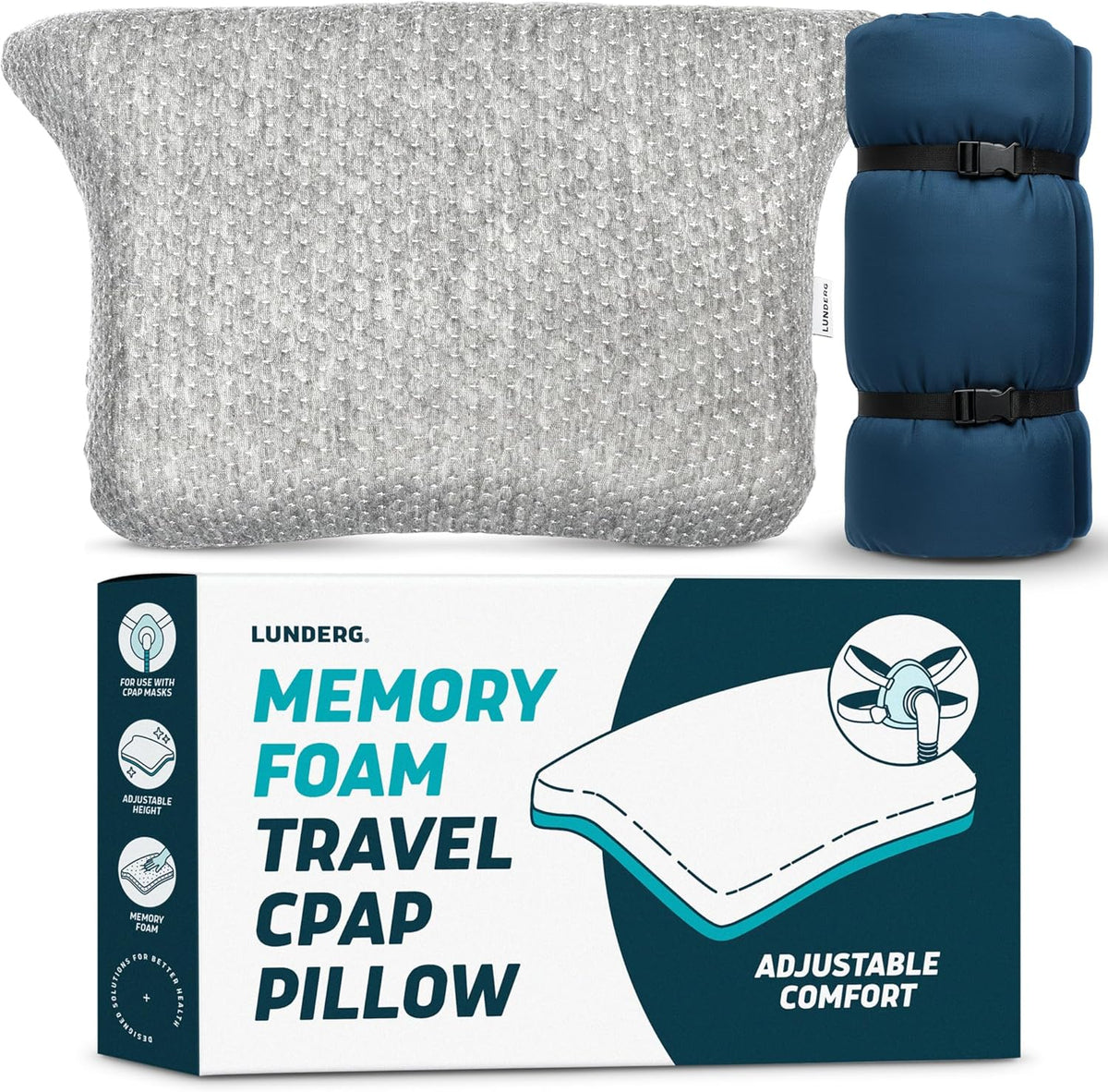 Lunderg CPAP Pillow for Side & Back Sleepers - Memory Foam