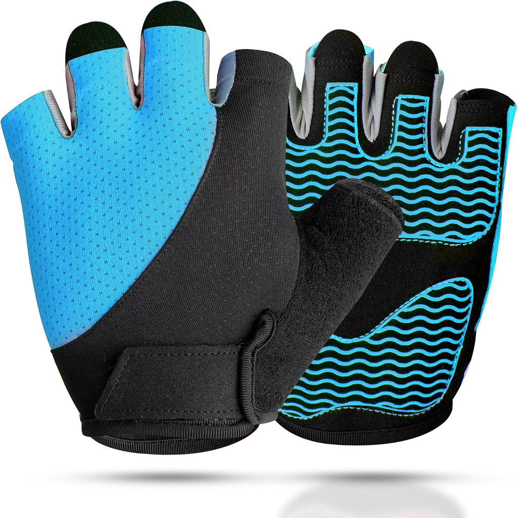 sunnex Workout Gloves for Women - Breathable Weight Lifting Gloves with Non-Slip Silicone Padding, Fingerless Gym Gloves for Cycling, Rowing, Pull Ups & Training (4 Sizes)