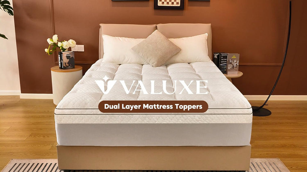 Dual Layer 3 Inch Memory Foam Mattress Topper Twin XL Size, 2 Inch Cooling Gel Memory Foam Plus 1 Inch Pillow Top Mattress Pad Cover, with 8-21 Inch Deep Pocket