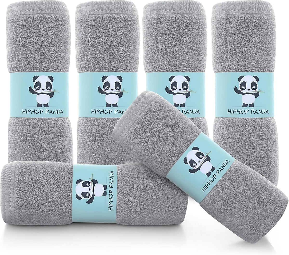 HIPHOP PANDA Ultra Soft Baby Washcloths, 2-Layer Absorbent Wash Cloths