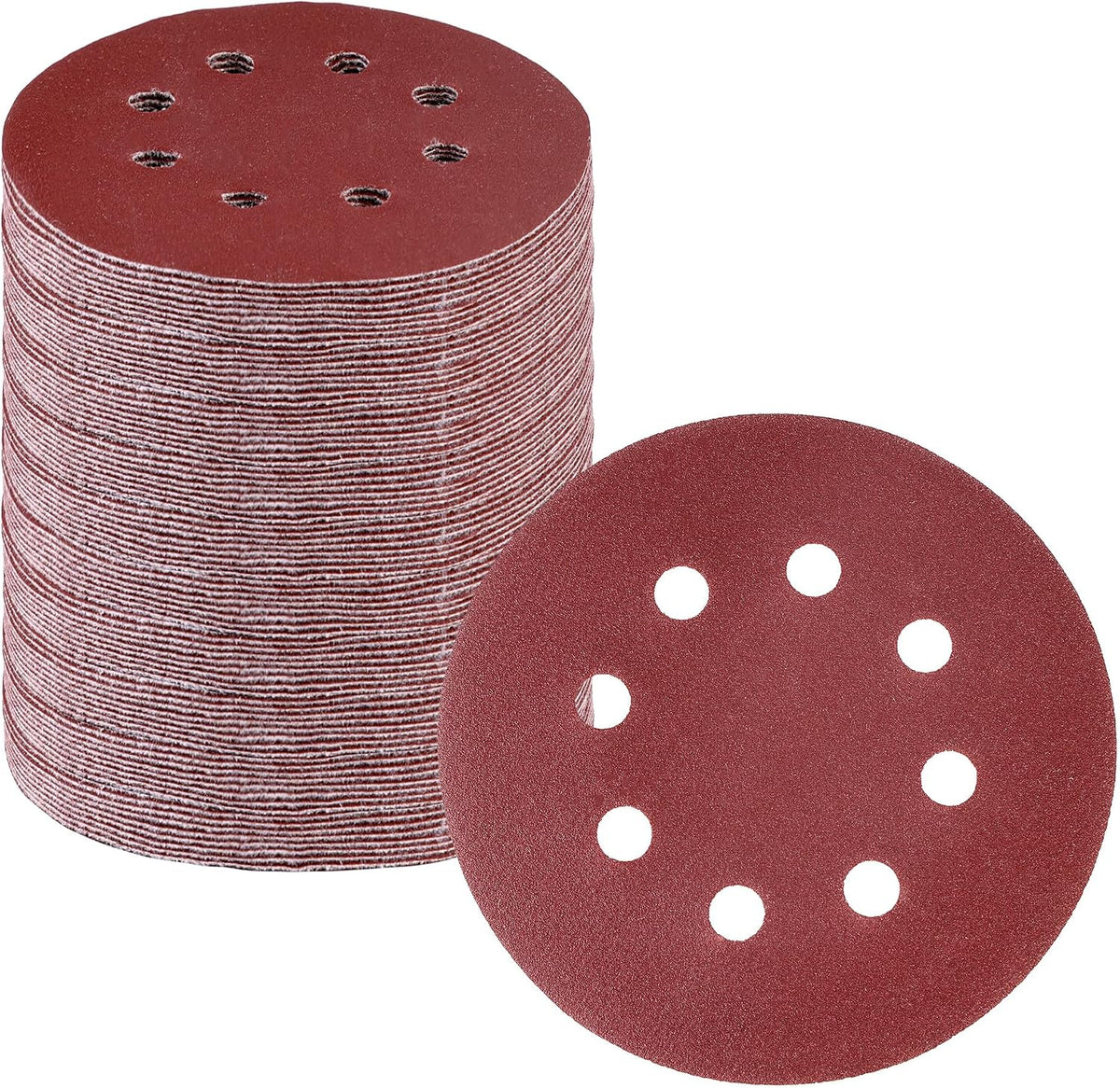 WORKPRO 150 Pack 5 Inch Sanding Discs Sandpaper, 8-Hole Hook and Loop