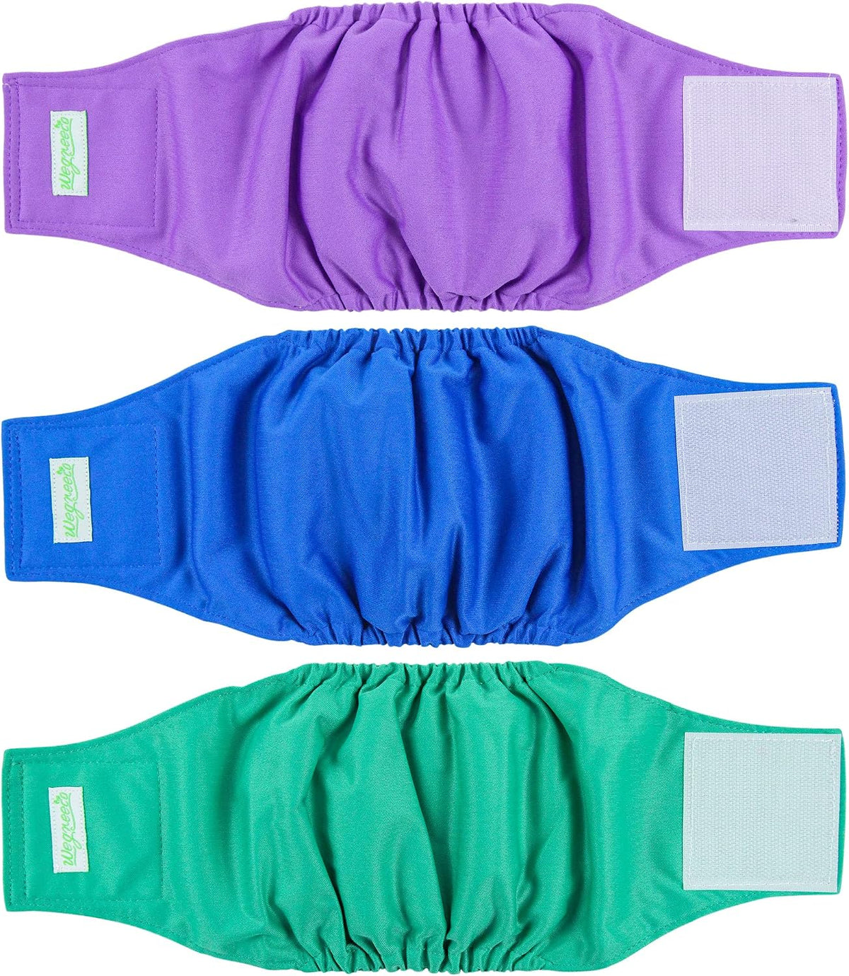 Wegreeco Washable Male Dog Belly Band - Pack of 3 - Washable Male Dog Belly Wrap, Small Doggie Dog Diapers Male for Doggy Puppy (Black, Charcoal, Navy, Small)