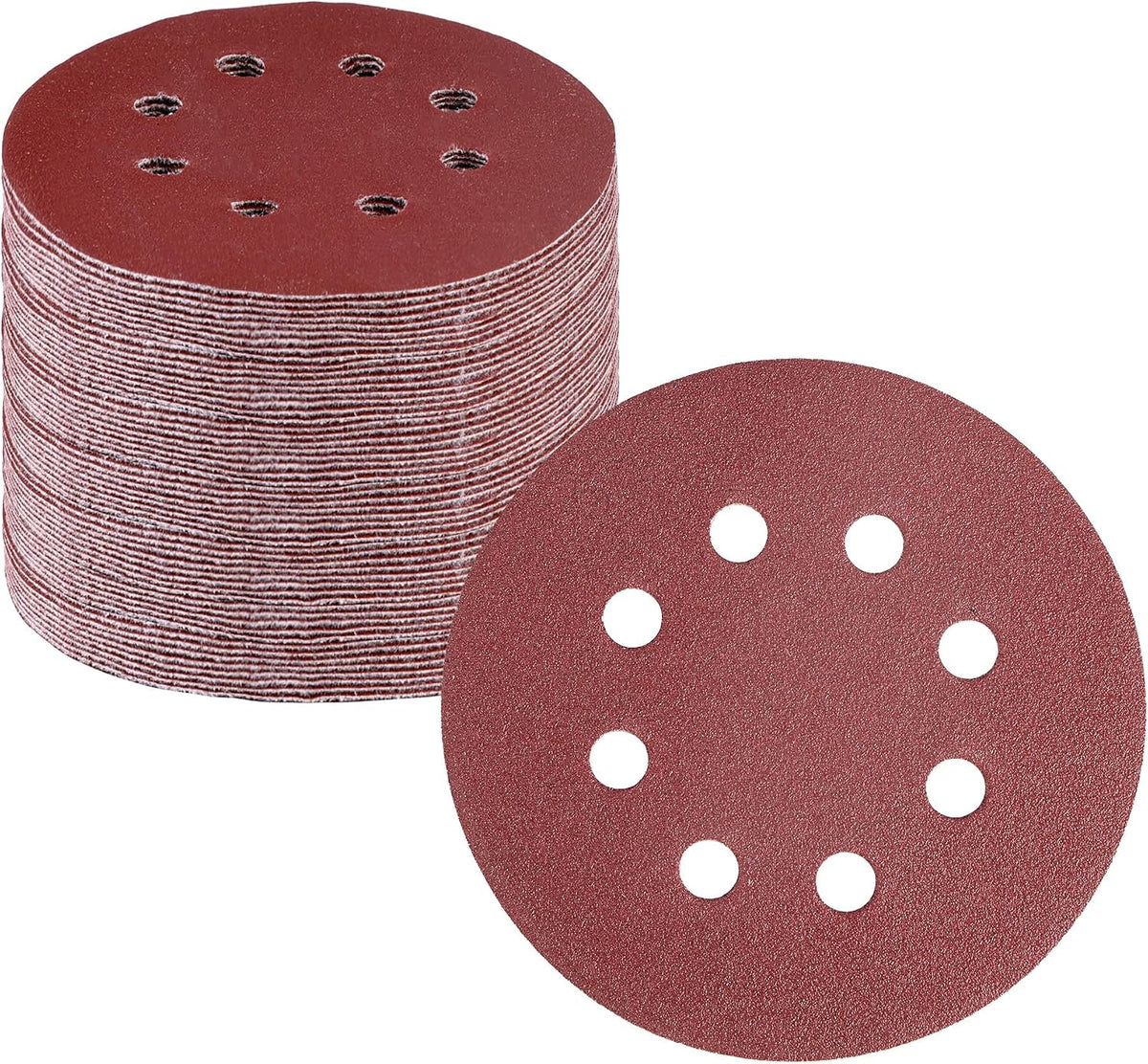 WORKPRO 150 Pack 5 Inch Sanding Discs Sandpaper, 8-Hole Hook and Loop