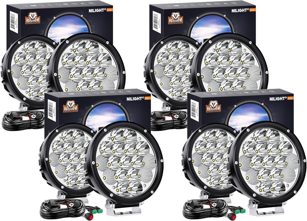 Nilight Led Pods 2Pcs 18W 1260LM Flood Off Road Lights Super Bright Driving Work Fog Lamps for Trucks Pickup Golf Cart SUV ATV UTV 4x4 Van Camper Boat