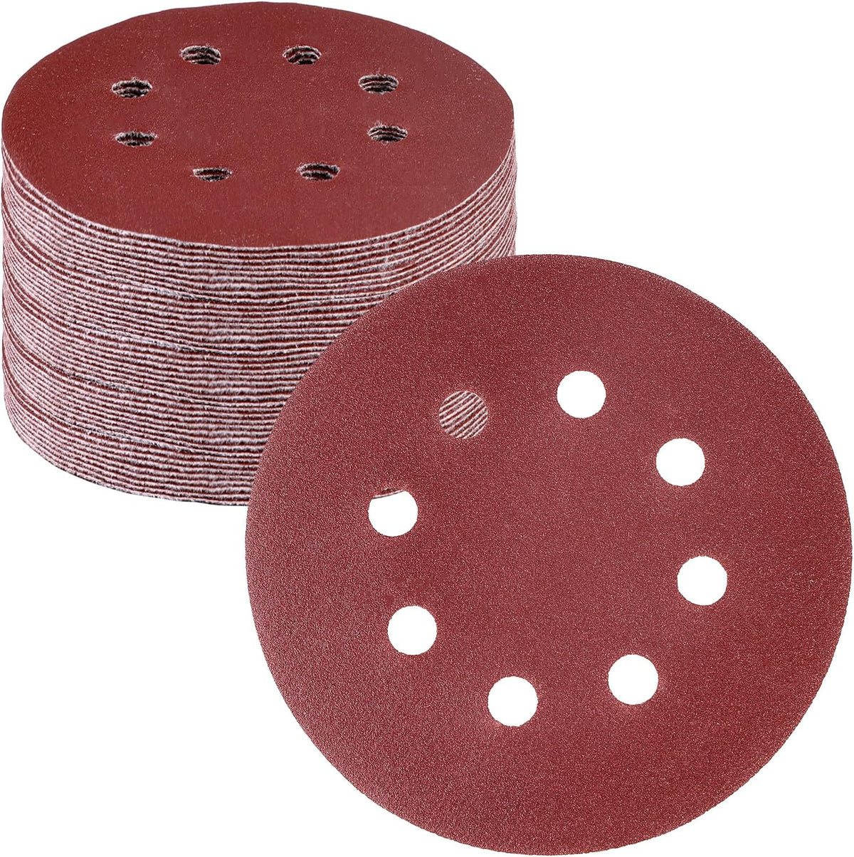 WORKPRO 150 Pack 5 Inch Sanding Discs Sandpaper, 8-Hole Hook and Loop
