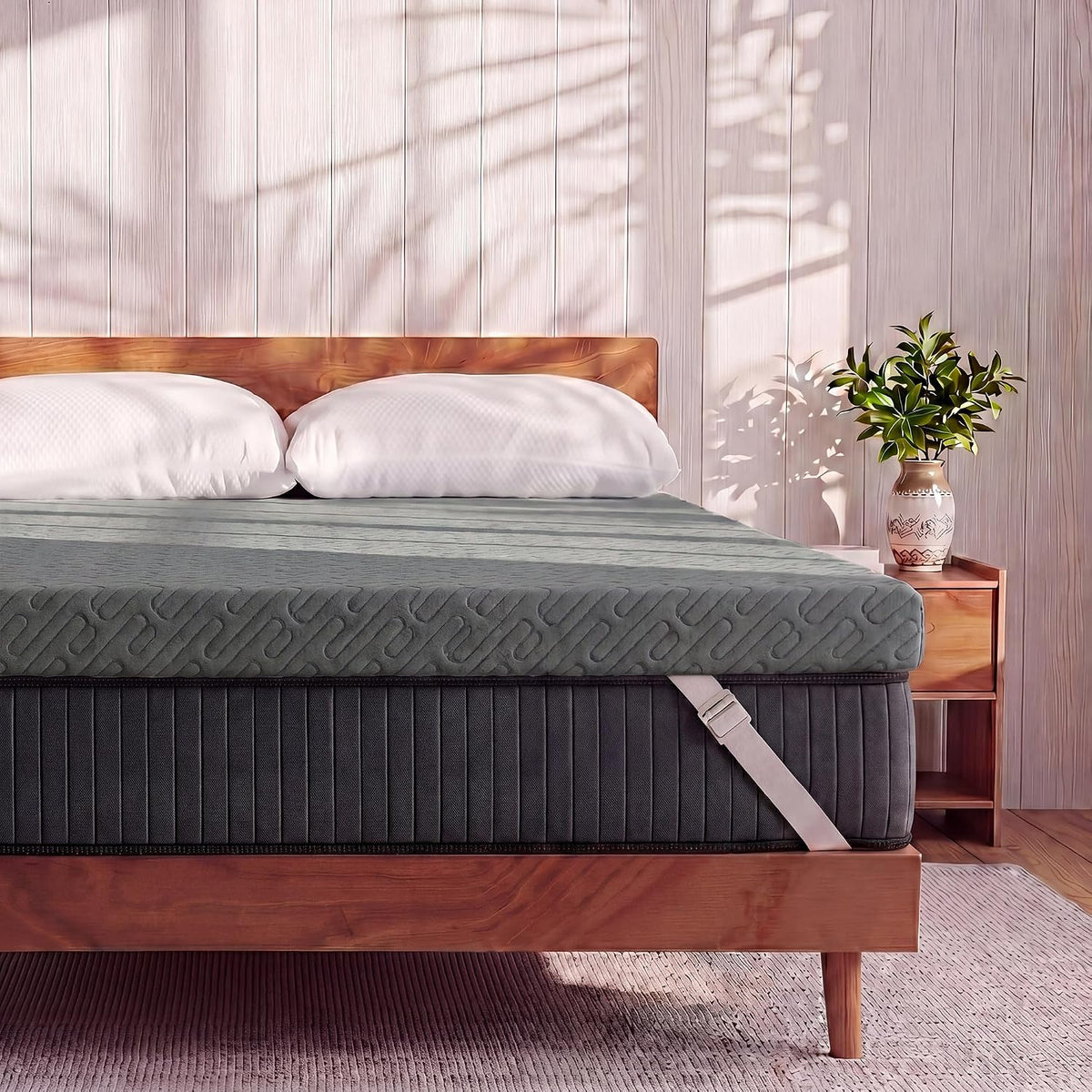 VALUXE 3 Inch Gel Memory Foam Mattress Topper Twin XL Size High Density Cooling Pad Pressure Relief Bed Topper (with Removable & Washable Bamboo Cover)