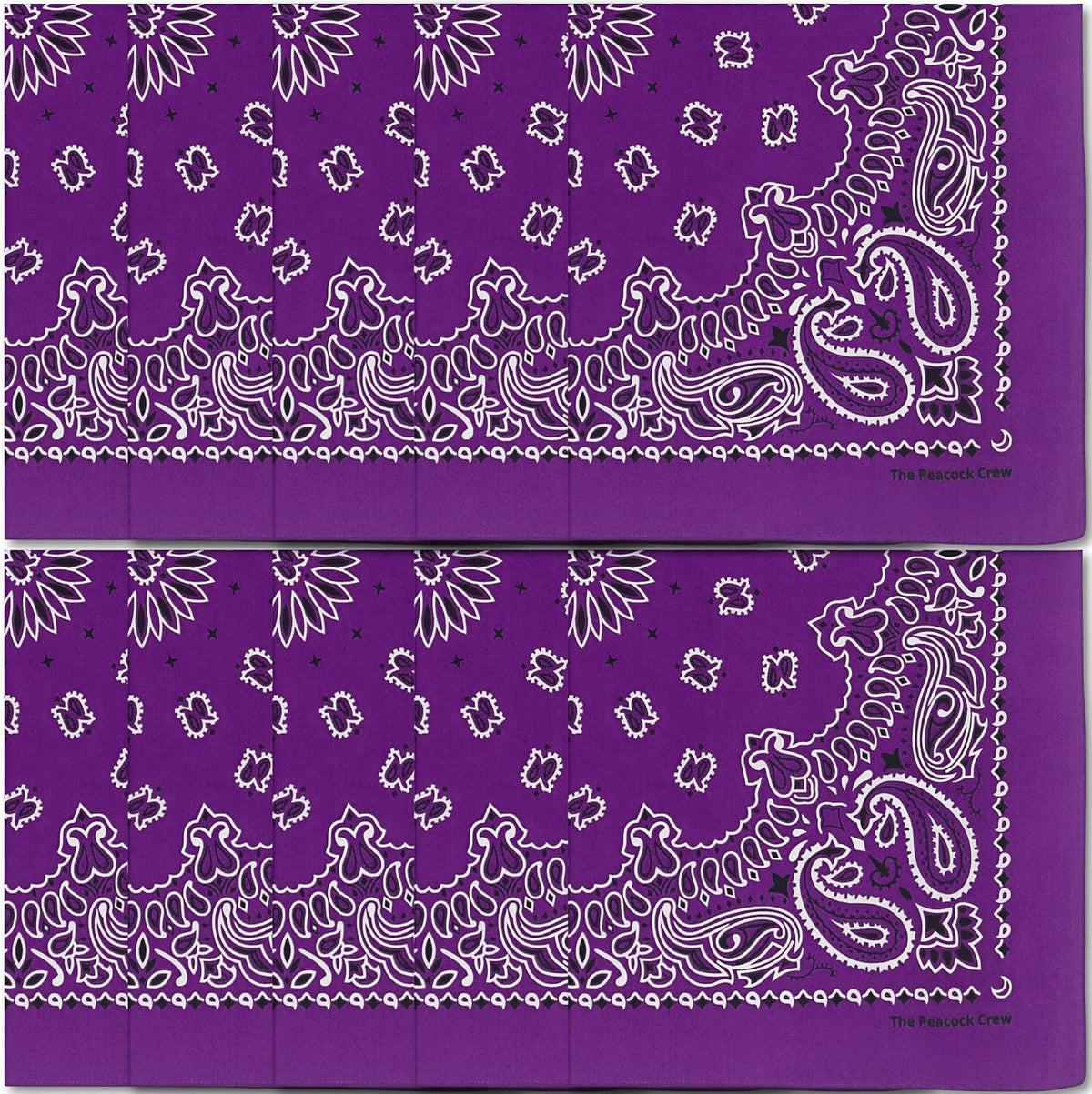The Peacock Crew Premium Soft Cotton Bandanas Pack for Men and Women Paisley 22 x 22 inches