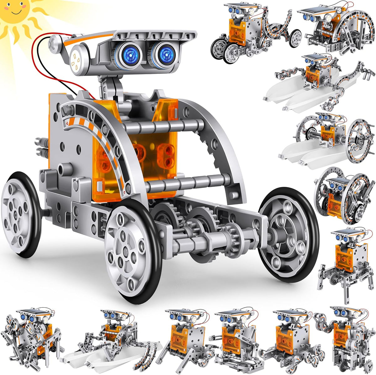 STEM 13-in-1 Education Solar Power Robots Toys for Boys Age 8+ , Educational Toy DIY Science Kits for Kids, Building Experiment Robotics Set Birthday Gifts for 8+ years old boys and girls .