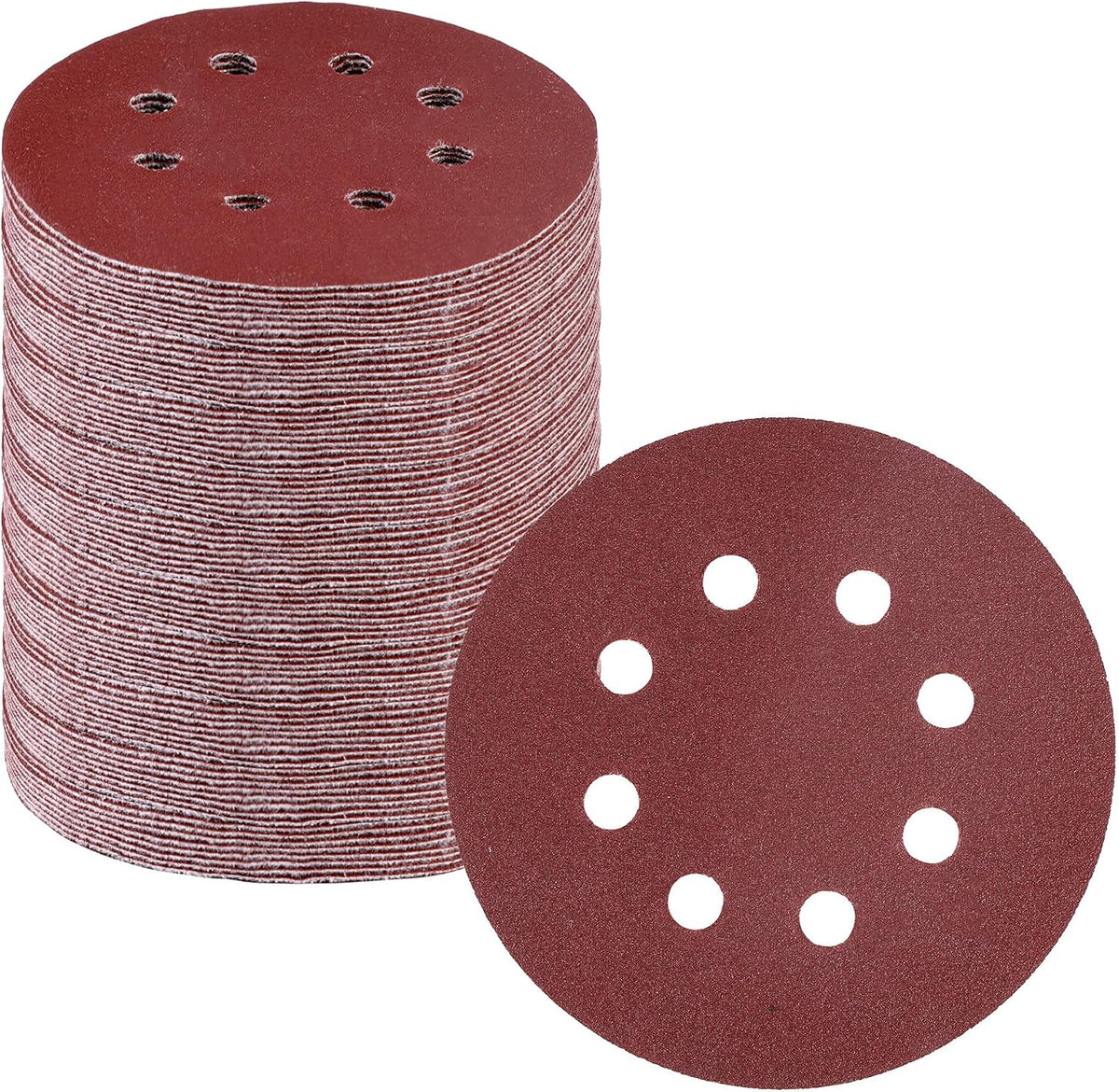 WORKPRO 150 Pack 5 Inch Sanding Discs Sandpaper, 8-Hole Hook and Loop