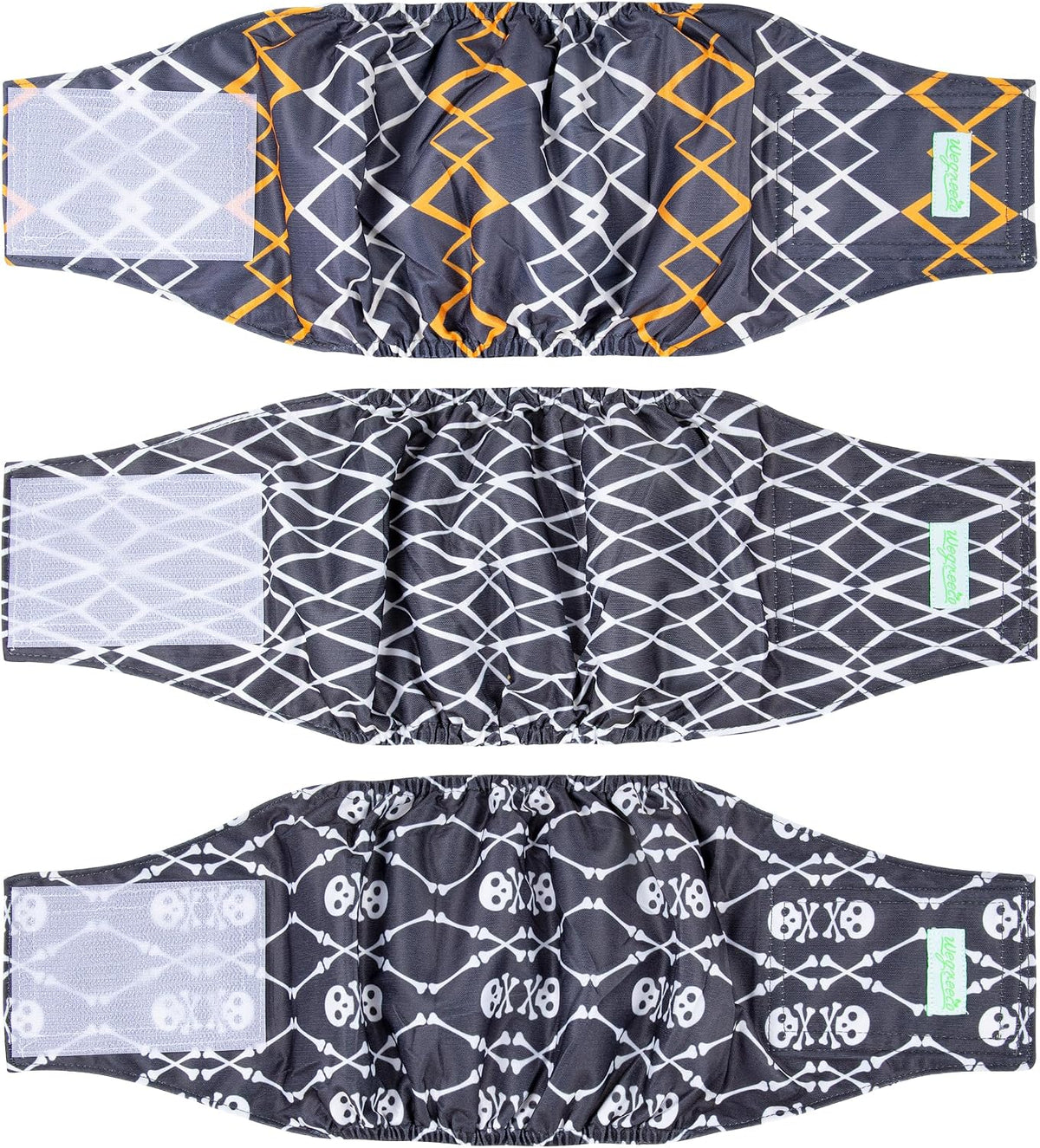 Wegreeco Washable Male Dog Belly Band - Pack of 3 - Washable Male Dog Belly Wrap, Small Doggie Dog Diapers Male for Doggy Puppy (Black, Charcoal, Navy, Small)