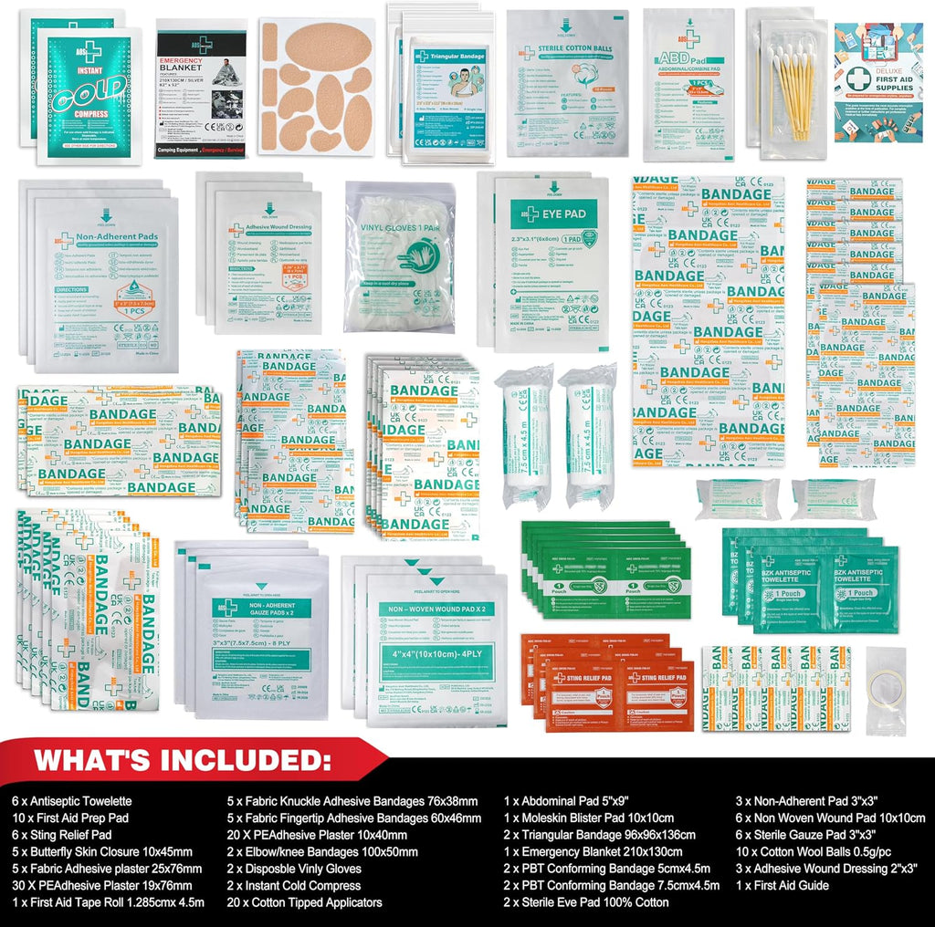 General Medi 160 Piece First Aid Kit Bag Refill Kit - Includes Instant Cold Pack, Bandages,Emergency Blanket, Moleskin Pad, Gauze - Extra Replacement Medical Supplies for First Aid