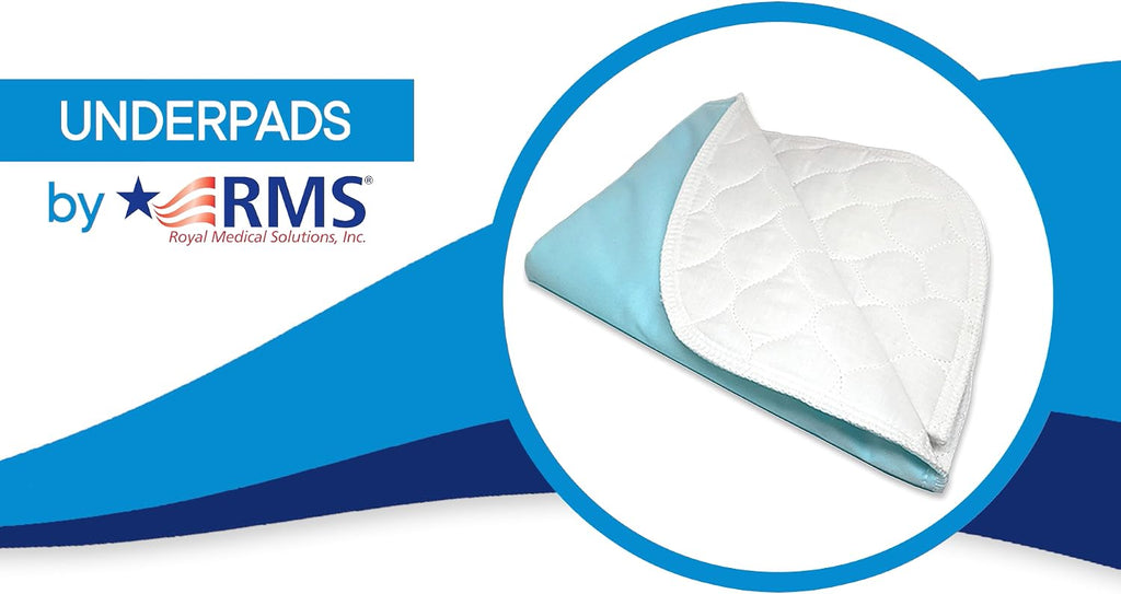 RMS Ultra Soft 4-Layer Washable and Reusable Incontinence Bed Pad, 34"x36"