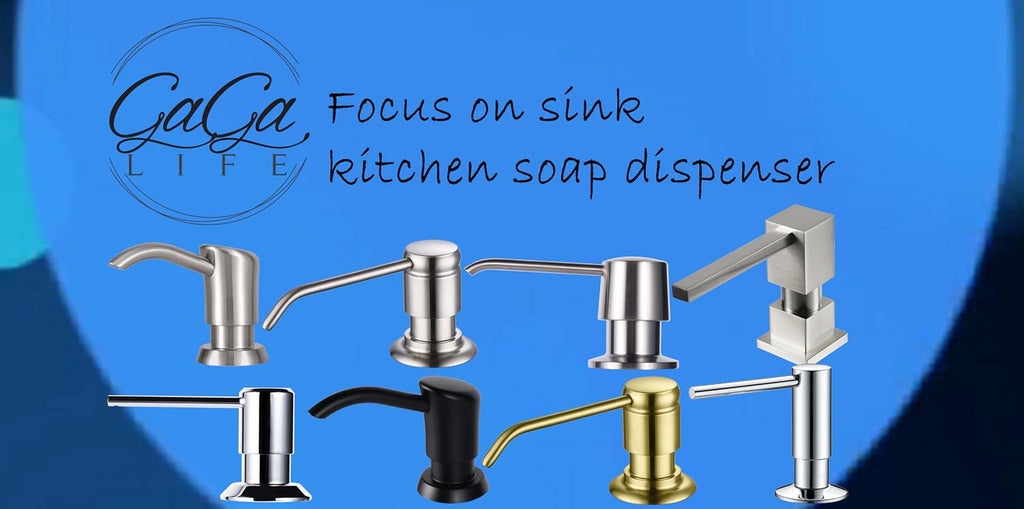 GAGALIFE Dish Soap Dispenser for Kitchen Sink, 17 oz Bottle, Brushed Nickel