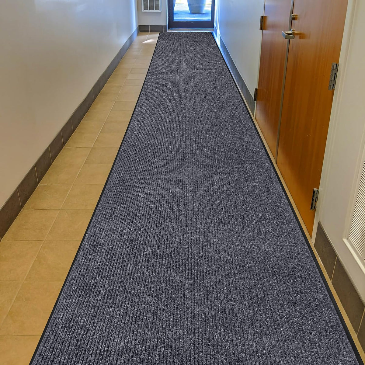 Commercial Floor Mat, Heavy Duty Indoor Outdoor Door Mat, 3x5 Feet Grey, Waterproof Entrance Mat, Non-Slip Backing Rug for Office, Store, Warehouse, Hallway, Garage & Entryway