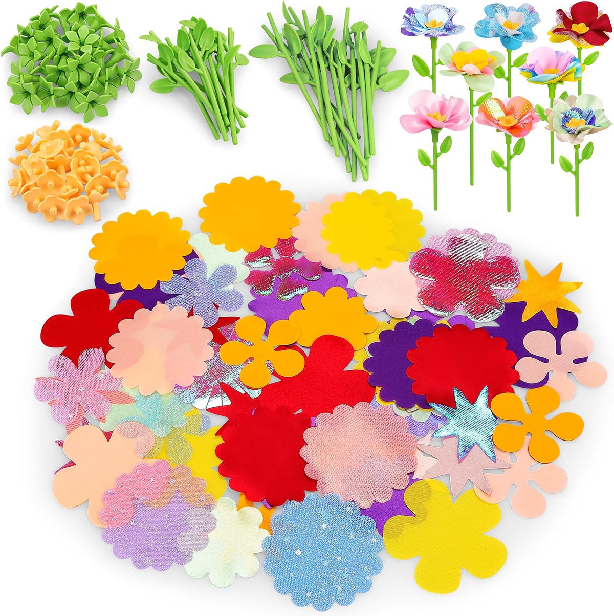 DIY Fabric Flower Bouquet Craft Kit, Educational Toy Gift Girls Toddlers 4+