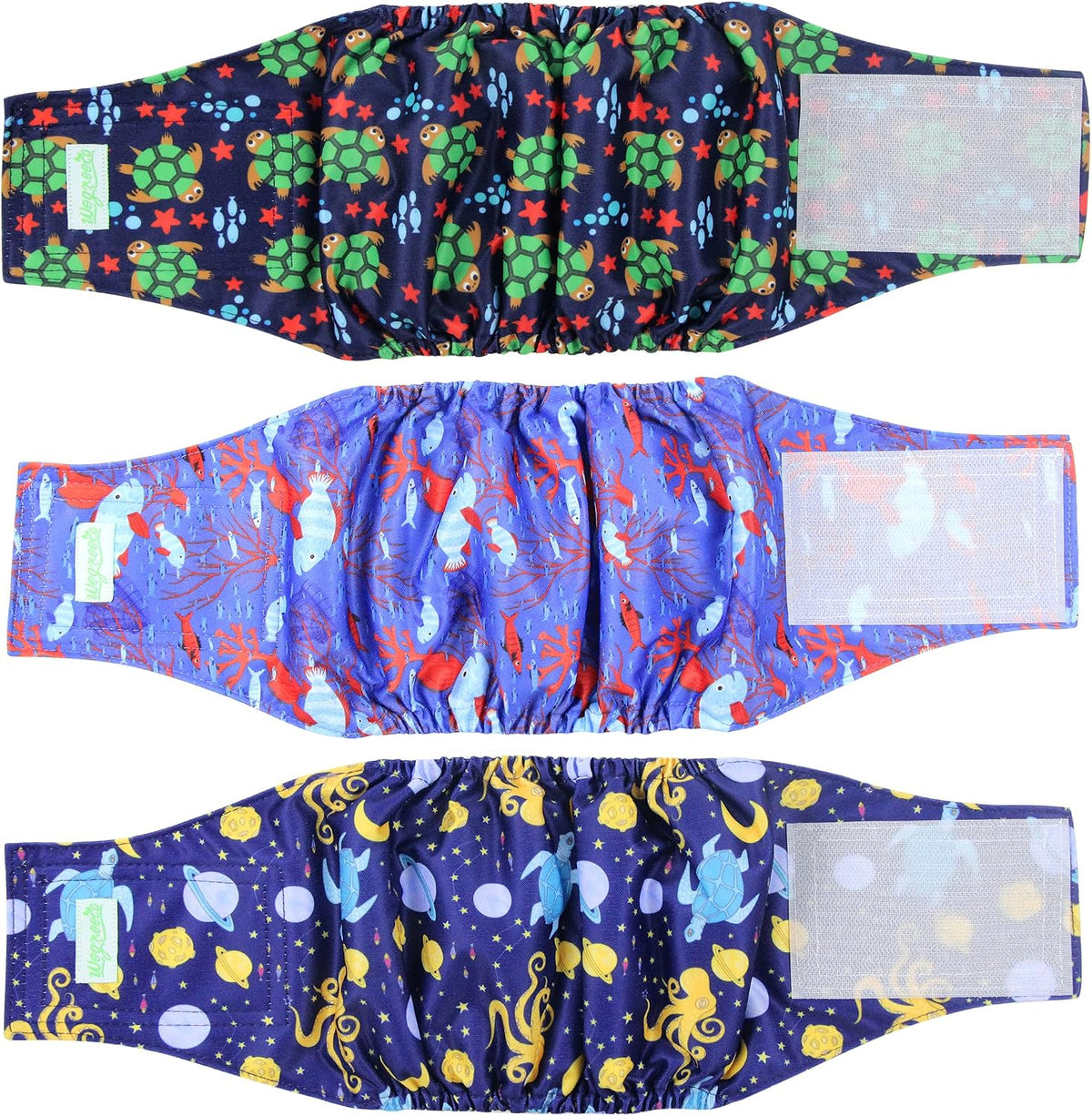 Wegreeco Washable Male Dog Belly Band - Pack of 3 - Washable Male Dog Belly Wrap, Small Doggie Dog Diapers Male for Doggy Puppy (Black, Charcoal, Navy, Small)