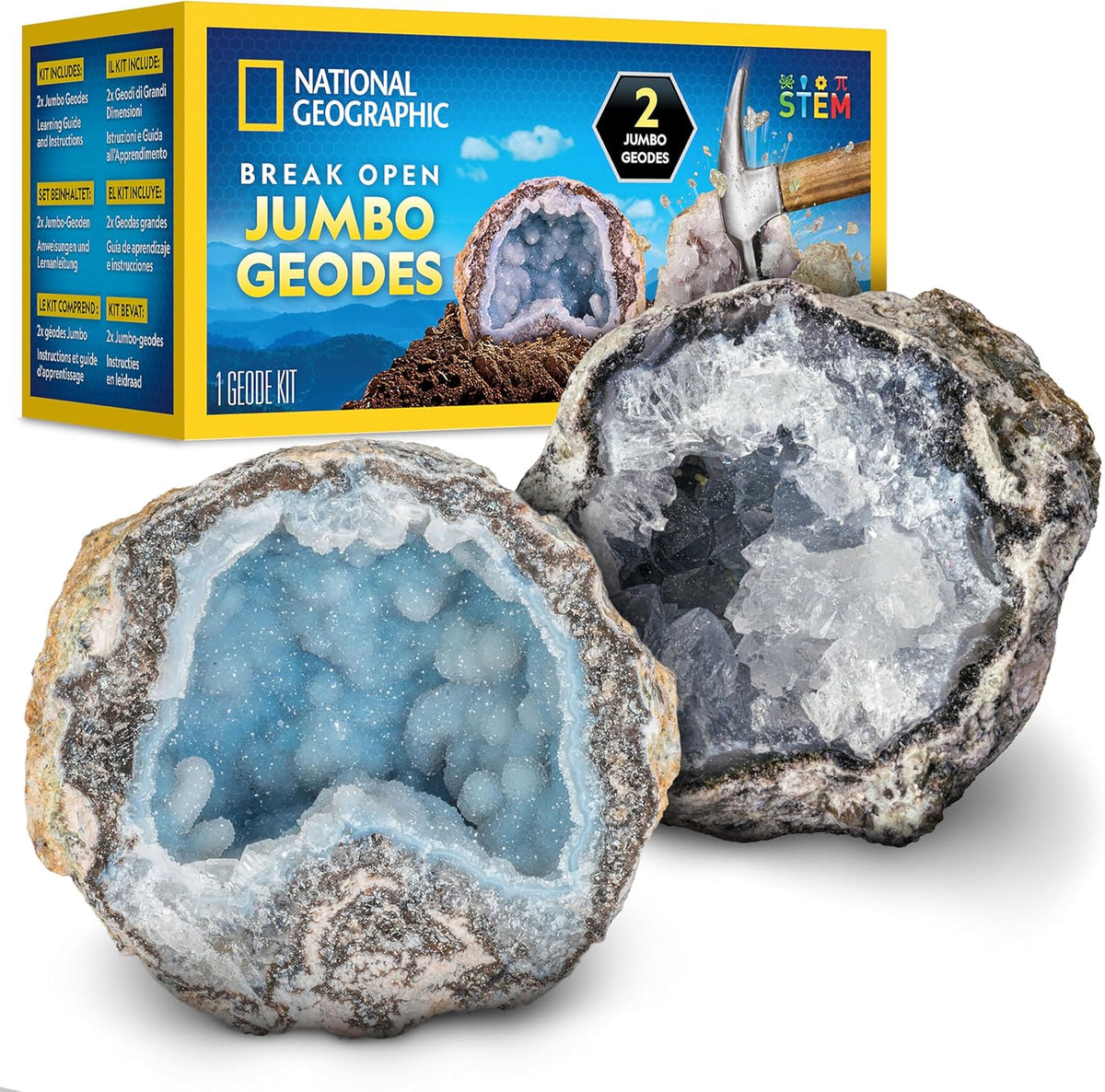 National Geographic Break Open 10 Premium Geodes for Kids Ages 8-12