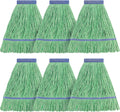 Matthew Cleaning Heavy Duty Mop Head Commercial Replacement for General and Floor Cleaning , Wet Industrial Blue Cotton Looped End String Head Refill (Pack of 3) Blue
