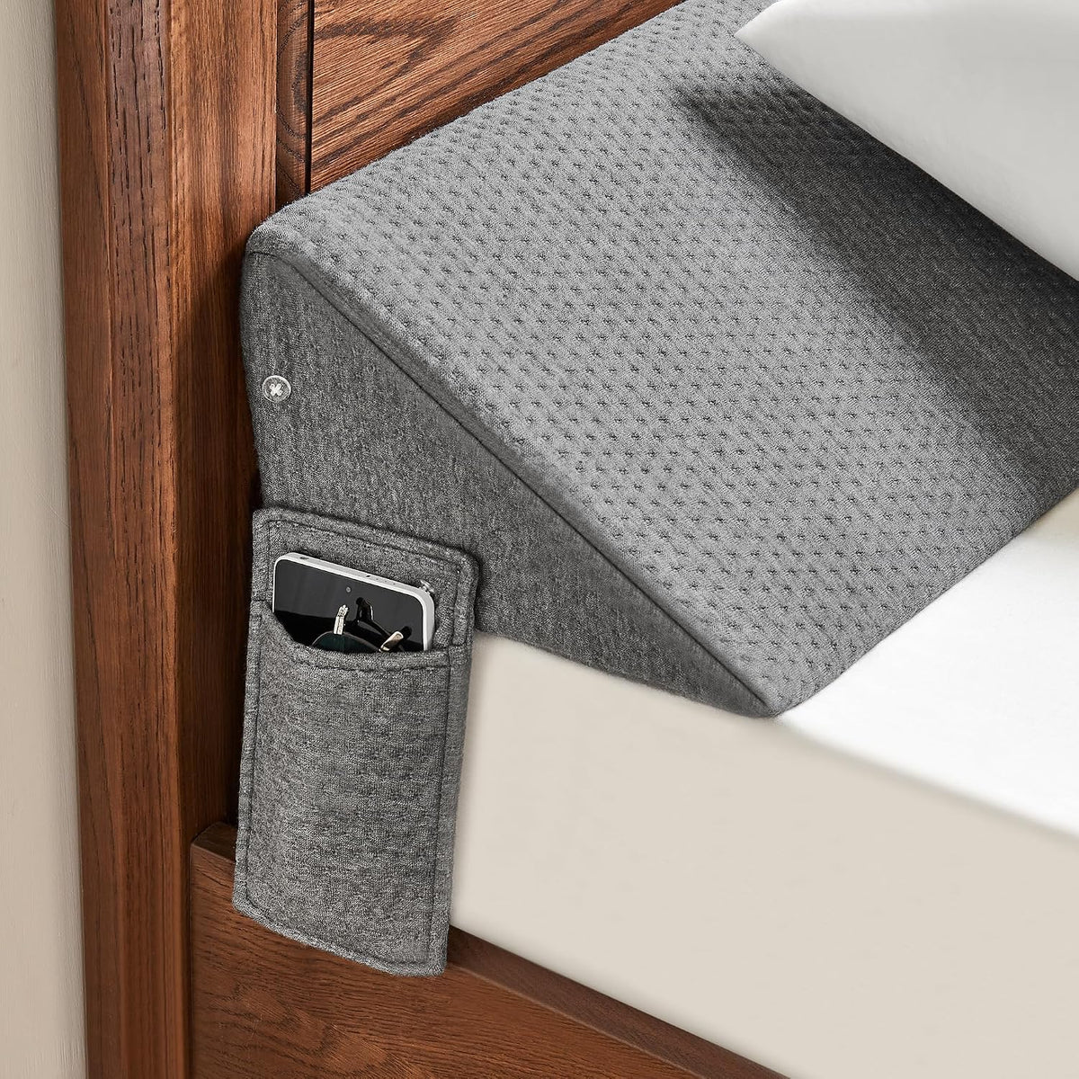 IFNOW Queen Bed Wedge Pillow(60"x6"x10"), Mattress Gap Filler 0-8", Grey