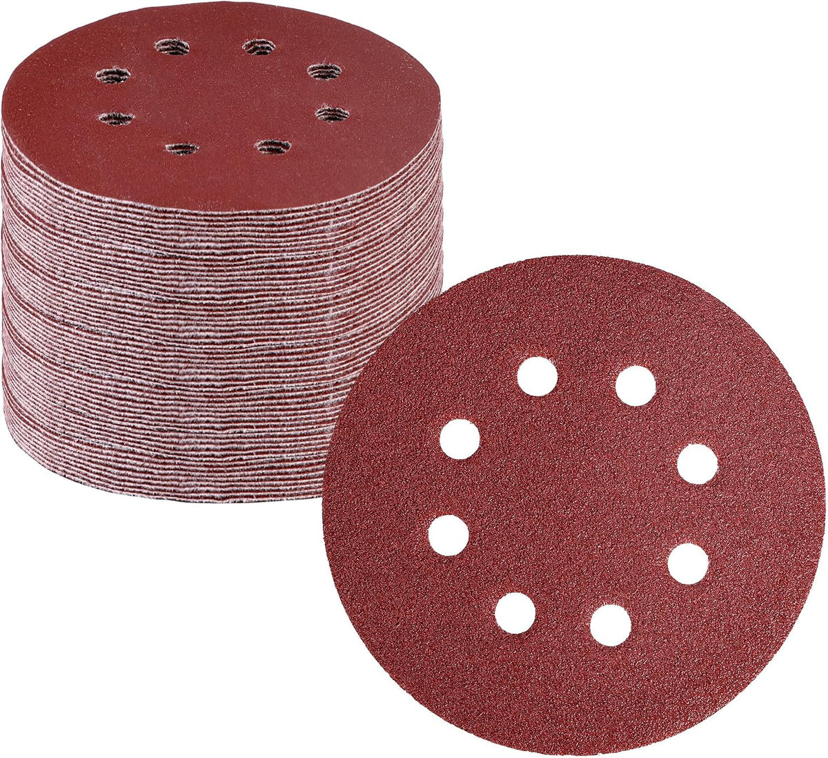 WORKPRO 150 Pack 5 Inch Sanding Discs Sandpaper, 8-Hole Hook and Loop