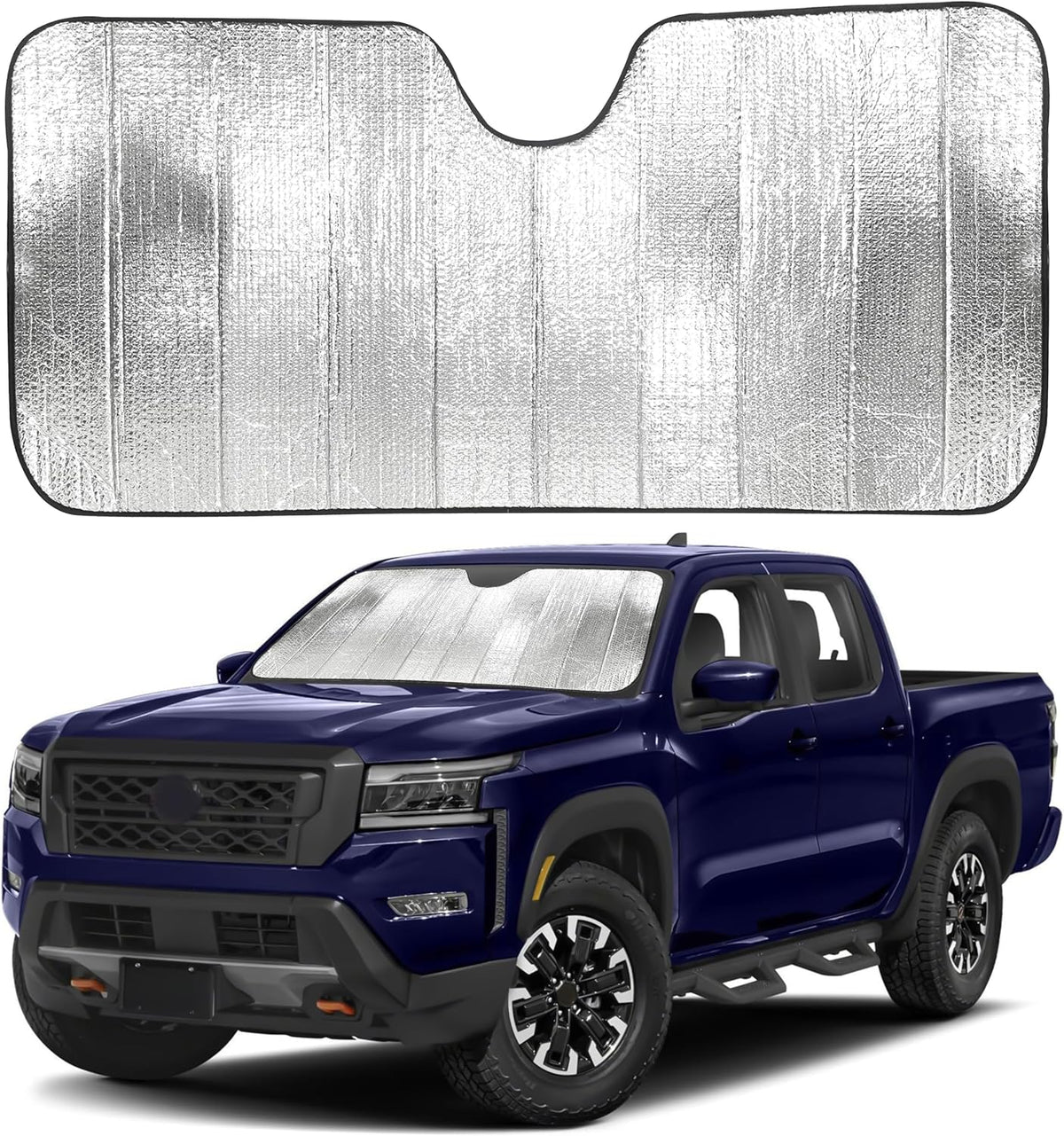 EcoNour Accordion Car Windshield Sun Shade | Car Sun Visor to Protect Harmful UV Rays | Foldable Automotive Windshield Sunshades | Window Sun Blocker to Keep Your Vehicle Cool & Comfort - 58" x 28"