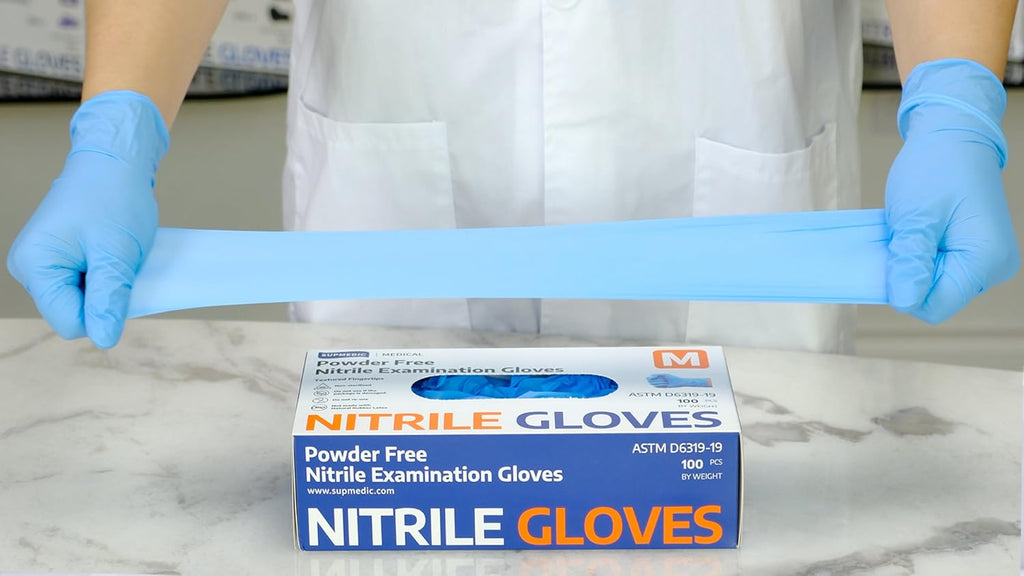 Supmedic Medical Soft Max Nitrile Exam Disposable Gloves Powder-Free 1000Ct