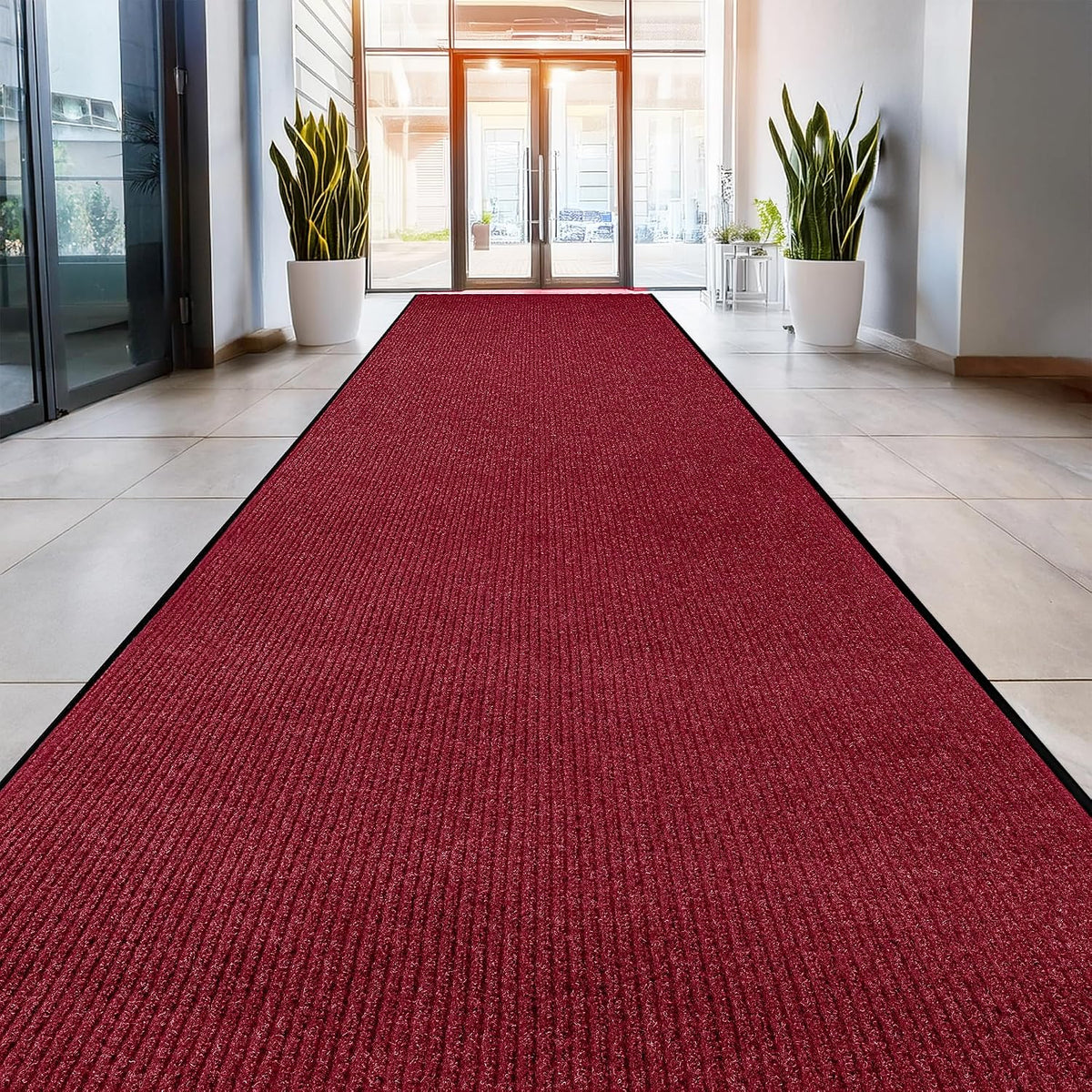 Commercial Floor Mat, Heavy Duty Indoor Outdoor Door Mat, 3x5 Feet Grey, Waterproof Entrance Mat, Non-Slip Backing Rug for Office, Store, Warehouse, Hallway, Garage & Entryway