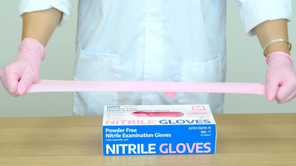 Supmedic Medical Nitrile Exam Gloves, Latex & Powder-Free Disposable 100 Ct