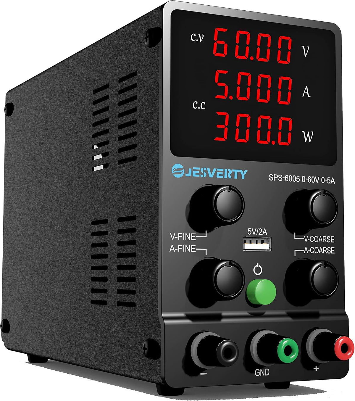 DC Power Supply Variable, 0-30V 0-10A Adjustable Switching DC Regulated Bench Power Supply with High Precision 4-Digit LED Display, 5V/2A USB Port, Coarse and Fine Adjustment SPS-3010