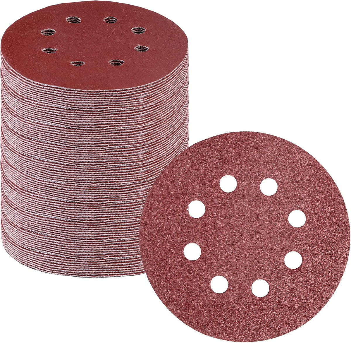 WORKPRO 150 Pack 5 Inch Sanding Discs Sandpaper, 8-Hole Hook and Loop