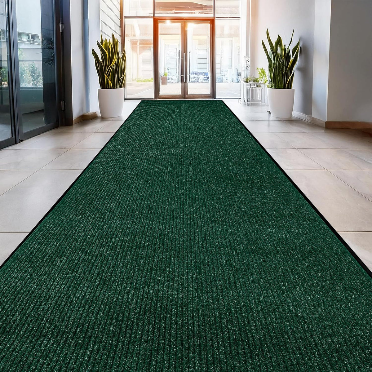 Commercial Floor Mat, Heavy Duty Indoor Outdoor Door Mat, 3x5 Feet Grey, Waterproof Entrance Mat, Non-Slip Backing Rug for Office, Store, Warehouse, Hallway, Garage & Entryway